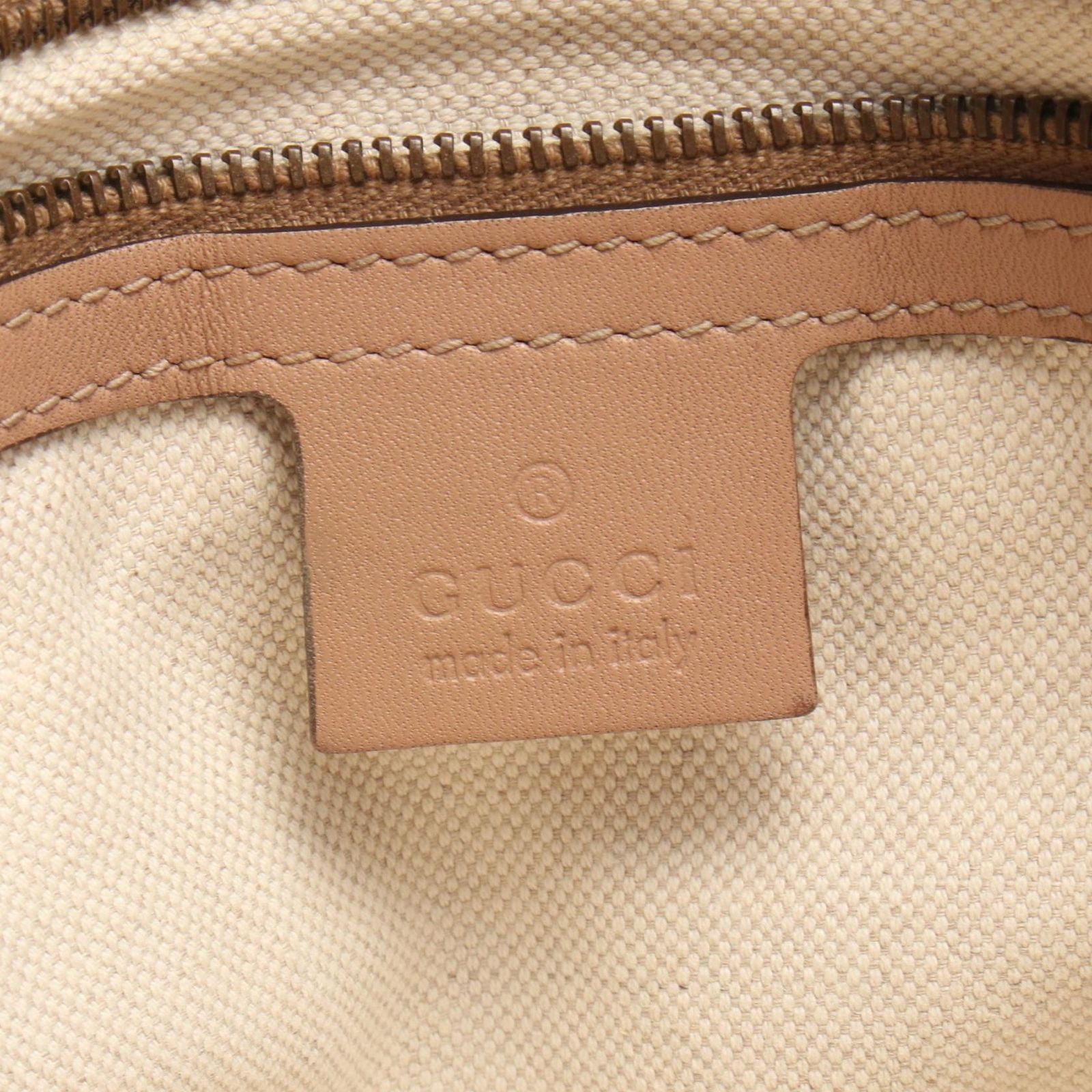 Gucci Handbag Scarlet Brown Pink Beige Canvas Leather Tote — view 4