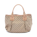 Gucci Handbag Scarlet Brown Pink Beige Canvas Leather Tote