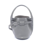 Celine Handbag Big Bag Bucket Nano Gray Leather Big Hand