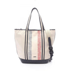 Dior Tote Oblique Voyage 2-Way Beige Navy Canvas Leather