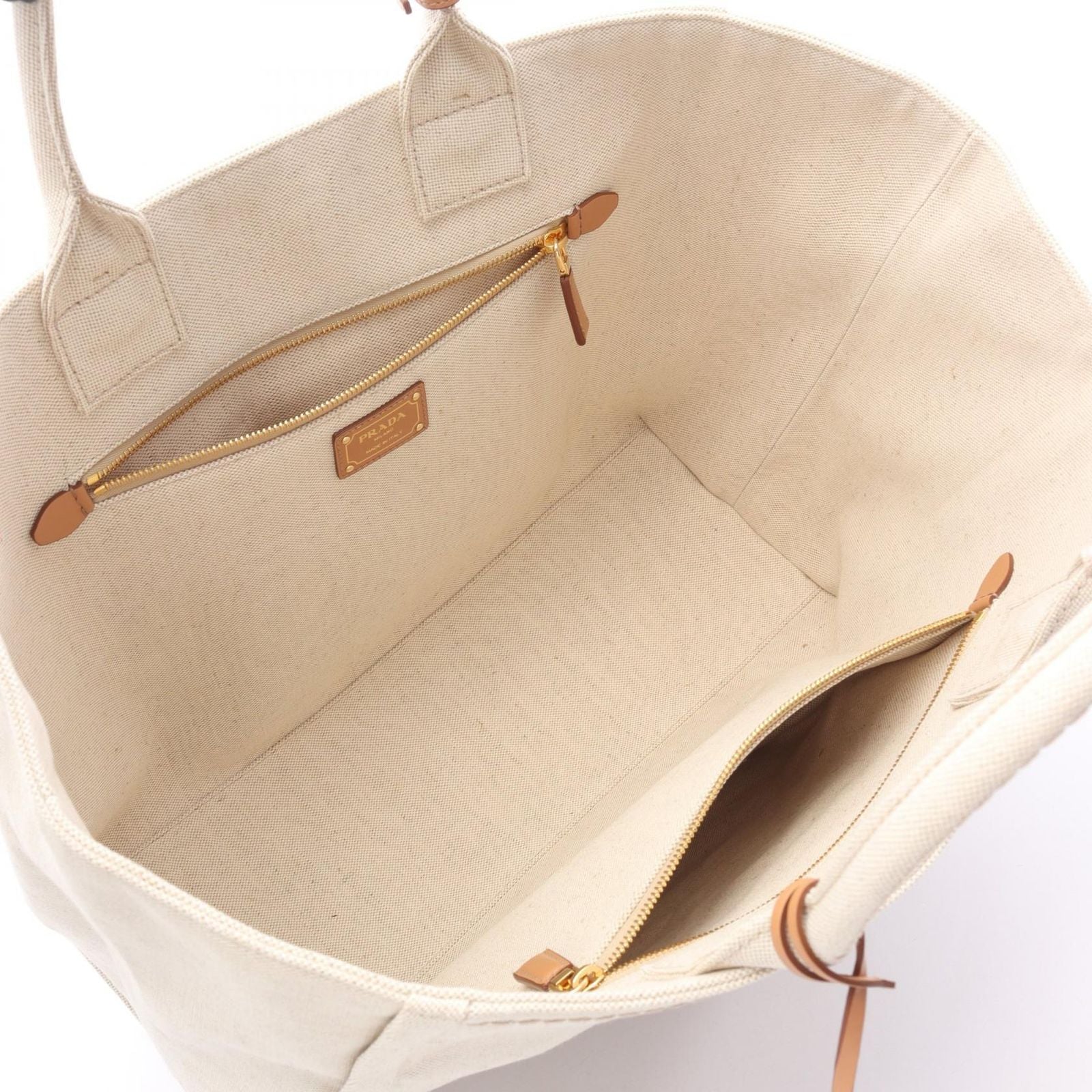 Prada Tote Jardinier Linen Blend Natural Canvas — view 3