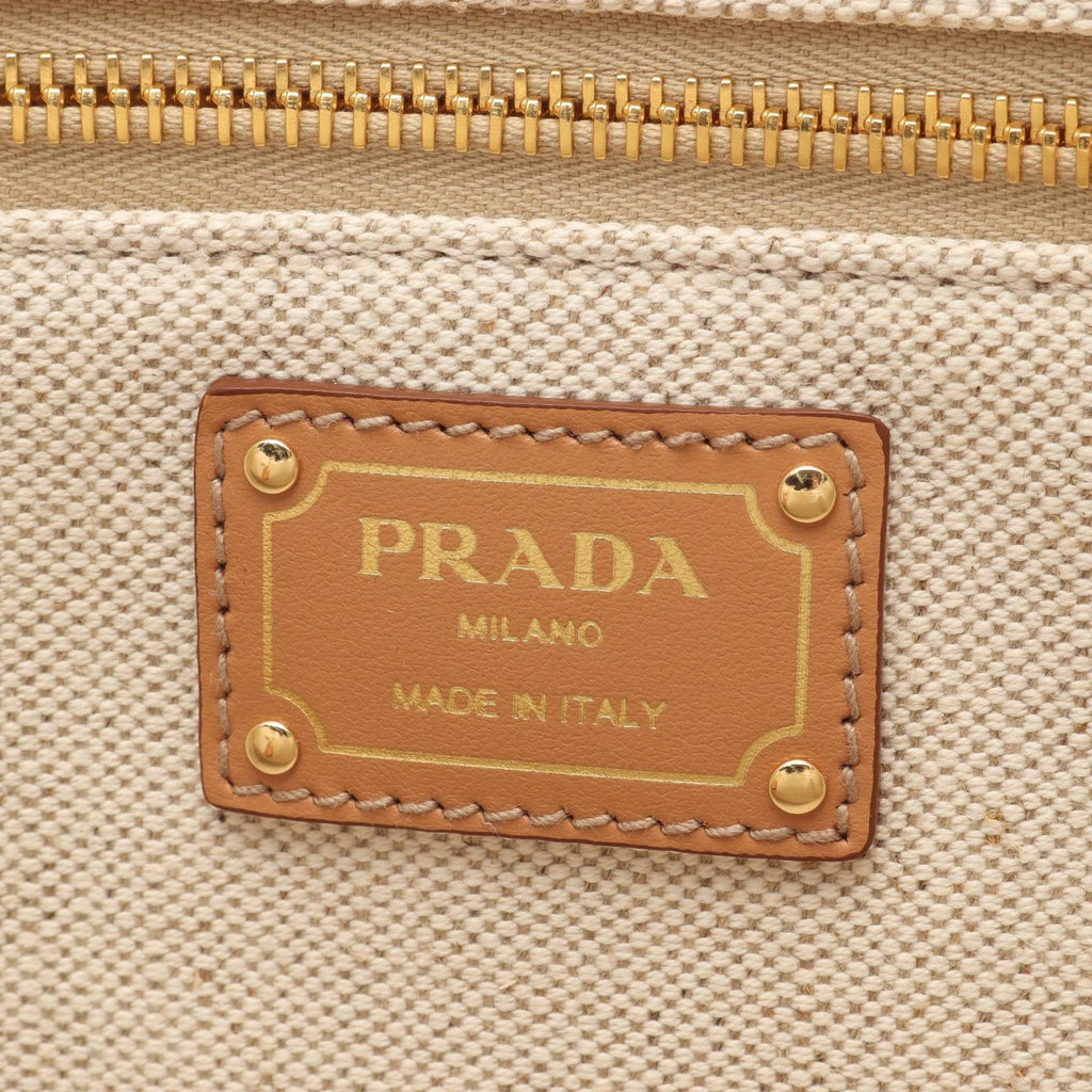 Prada Tote Jardinier Linen Blend Natural Canvas — view 4
