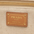 Prada Tote Jardinier Linen Blend Natural Canvas — view 4