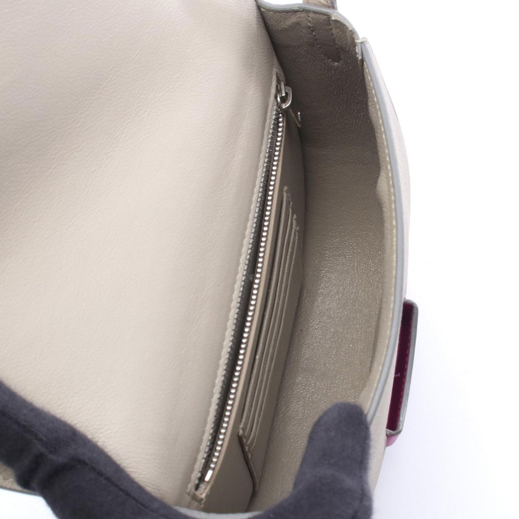 Celine Shoulder Bag Trotter Small Bicolor Gray Purple Leather — view 3