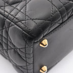Dior Handbag Lady Dior Large Cannage Black Leather Lady Dior 2-Way Tote — view 5