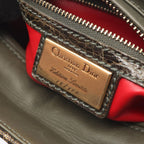 Dior Handbag Lady Dior Khaki Leather Exotic Cles the Lady Dior Cannage 2-Way — view 4
