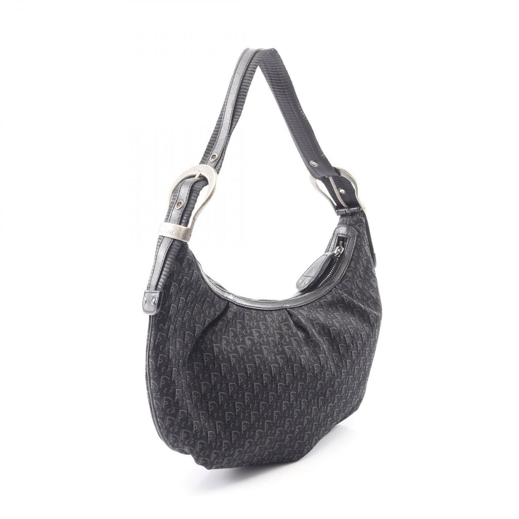 Dior Shoulder Bag Black Canvas Leather Trotter — view 2