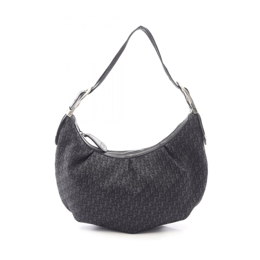 Dior Shoulder Bag Black Canvas Leather Trotter