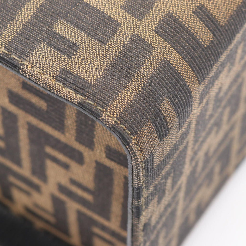 Fendi Handbag Zucca Brown Dark Canvas Leather 2-Way Vanity — view 7