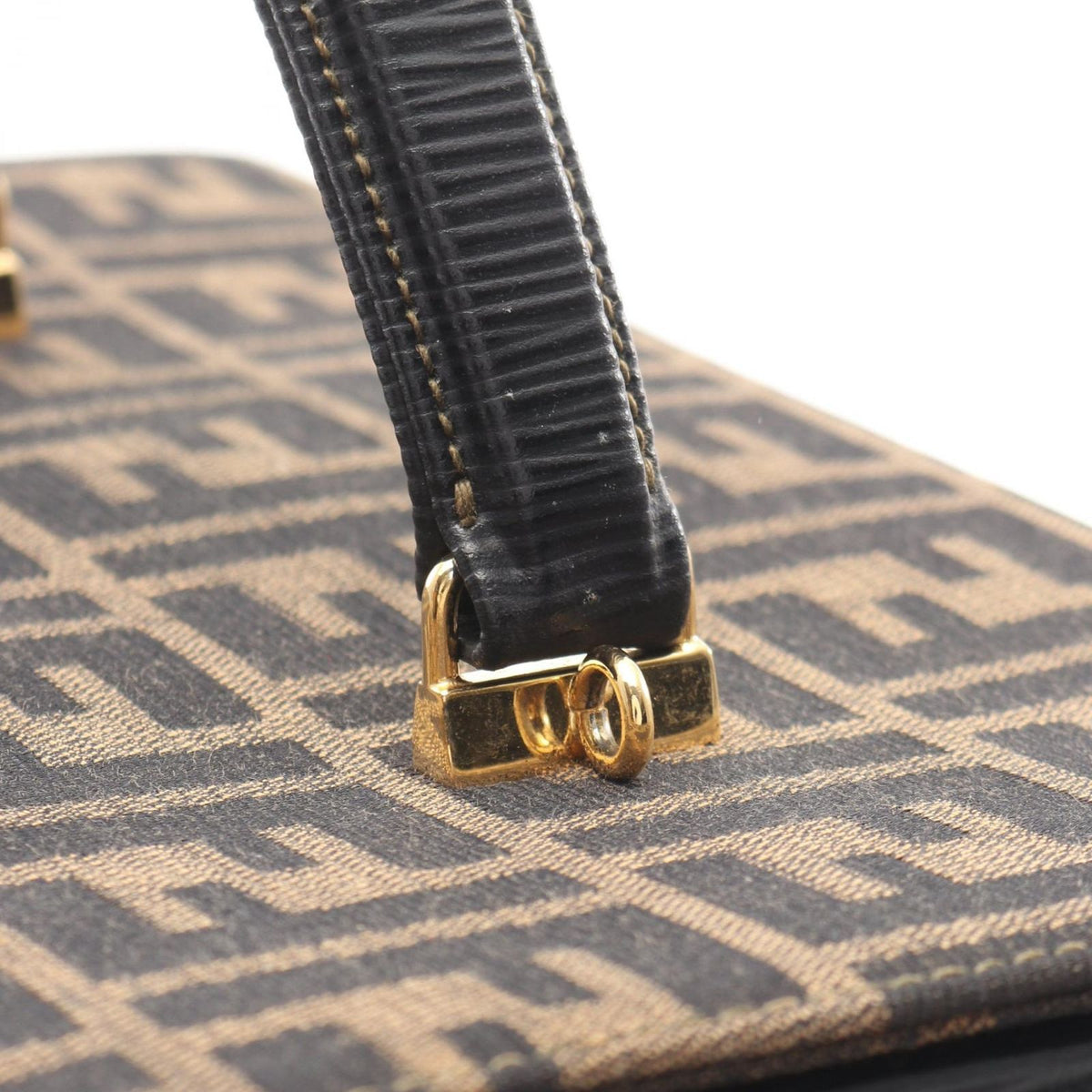 Fendi Handbag Zucca Brown Dark Canvas Leather 2-Way Vanity — view 6