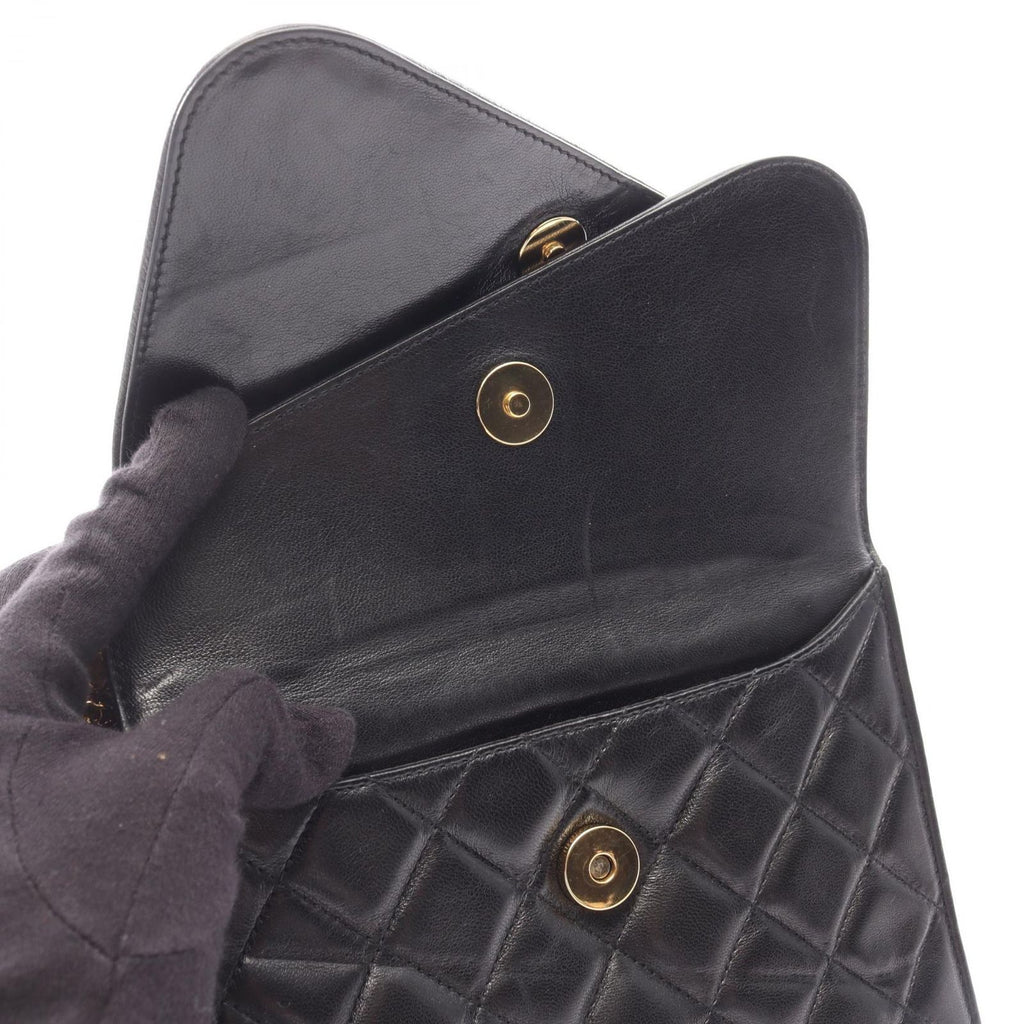 Chanel Shoulder Bag Quilted Fringe Black Lambskin Chain Nshoulder — view 7