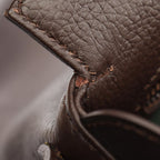 Loewe Shoulder Bag Logo Dark Brown Leather — view 5