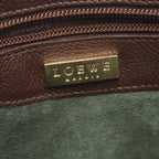Loewe Shoulder Bag Logo Dark Brown Leather — view 4
