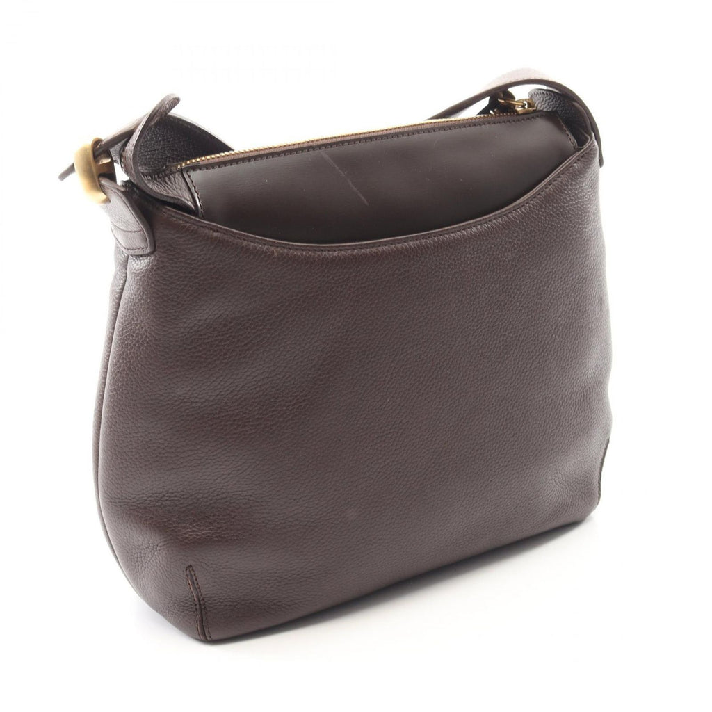 Loewe Shoulder Bag Logo Dark Brown Leather — view 2