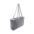 Chanel Shoulder Bag Choco Bar Wild Stitch Navy Leather Chain — view 2