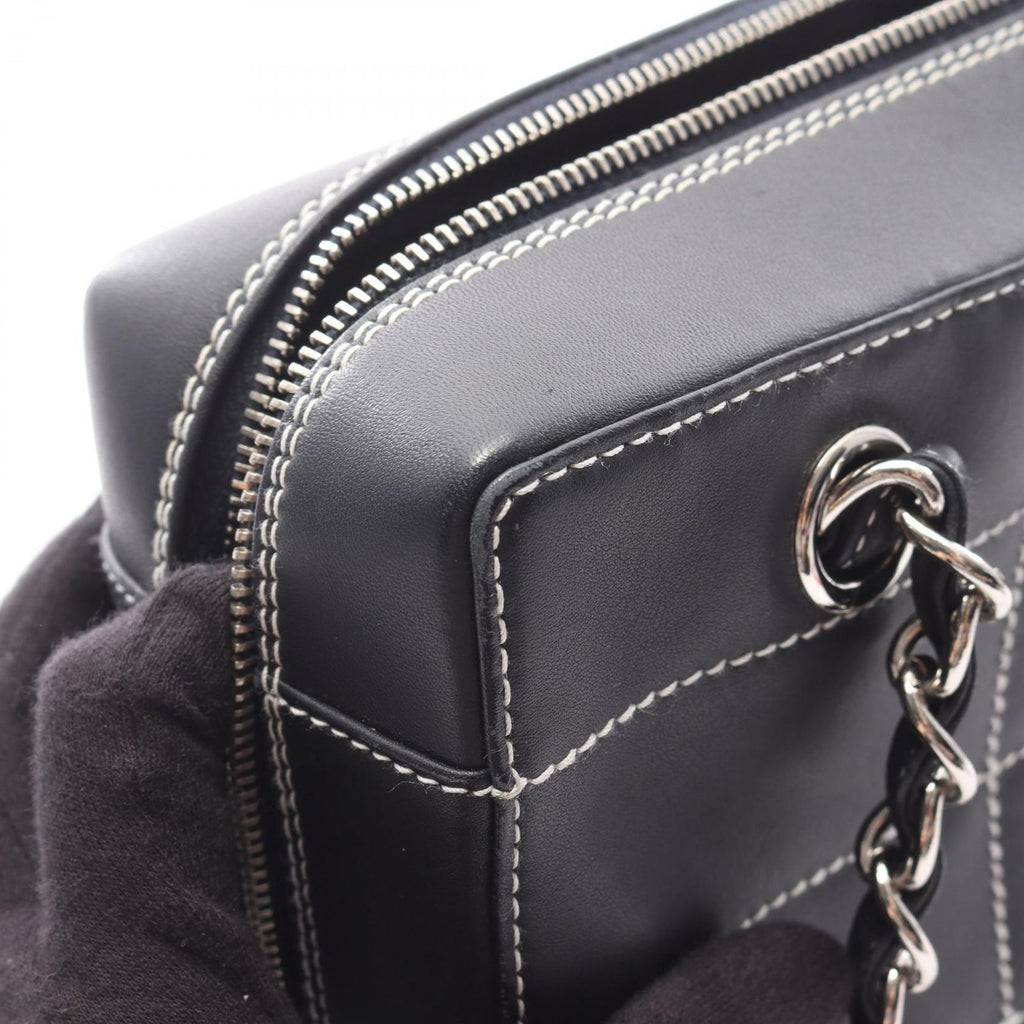 Chanel Shoulder Bag Choco Bar Wild Stitch Navy Leather Chain — view 9