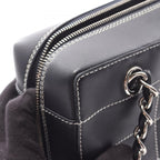 Chanel Shoulder Bag Choco Bar Wild Stitch Navy Leather Chain — view 9