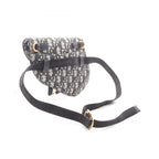 Dior Waist Bag Saddle Oblique Beige Black Navy Canvas Leather — view 2