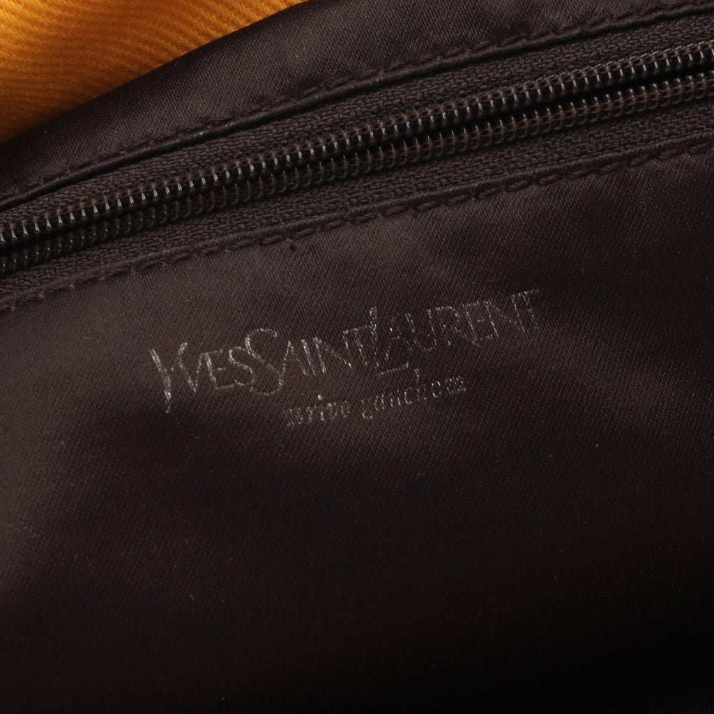 Saint Laurent Yves Rive Gauche Tote Kahala Yellow Canvas Leather — view 4