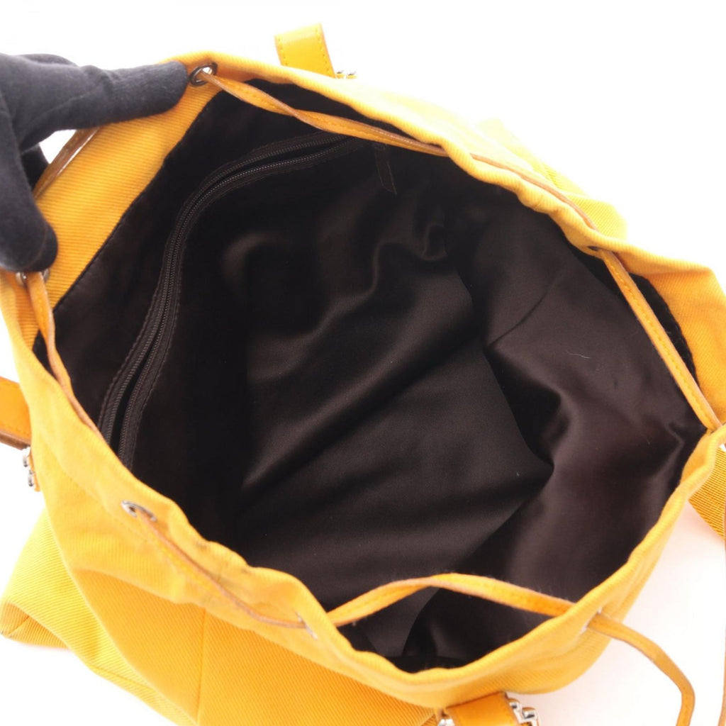 Saint Laurent Yves Rive Gauche Tote Kahala Yellow Canvas Leather — view 3