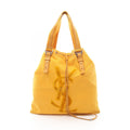 Saint Laurent Yves Rive Gauche Tote Kahala Yellow Canvas Leather