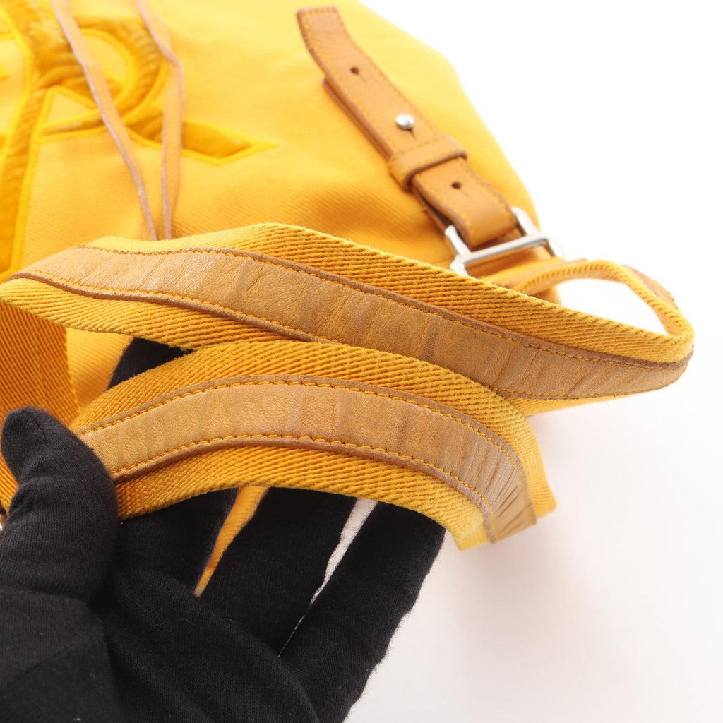 Saint Laurent Yves Rive Gauche Tote Kahala Yellow Canvas Leather — view 7