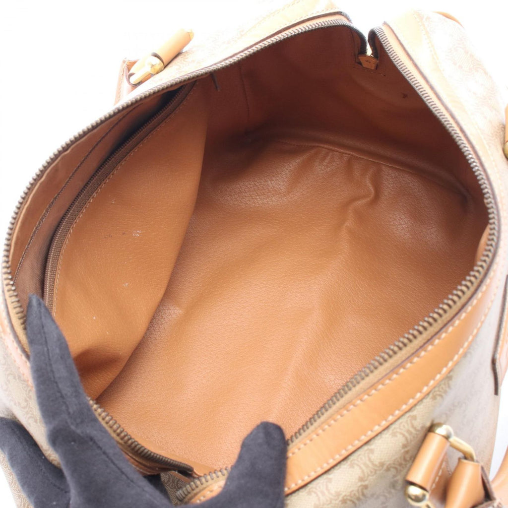 Celine Handbag Macadam Beige Canvas Leather Mini Boston — view 3