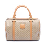 Celine Handbag Macadam Beige Canvas Leather Mini Boston