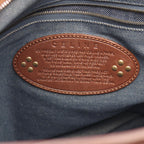 Celine Tote Paris Macadam Brown Beige Blue Denim Leather Hand — view 4