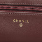 Chanel Shoulder Bag Quilted Marine Charm Navy Wool Leather Chain Wallet — view 4