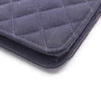 Chanel Shoulder Bag Quilted Marine Charm Navy Wool Leather Chain Wallet — view 9