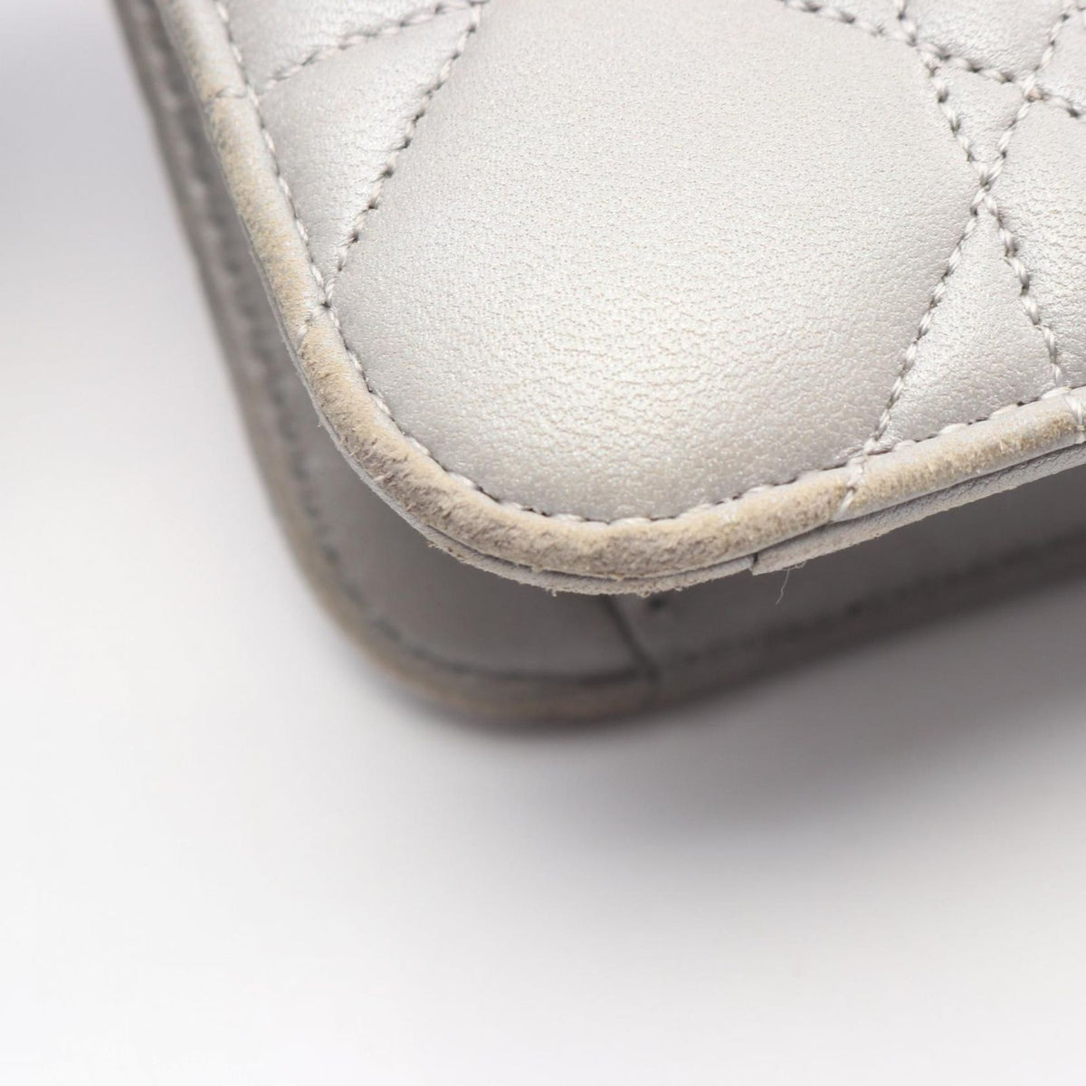 Dior Shoulder Bag Miss Dior Cannage Gray Leather Chain — view 8