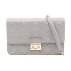 Dior Shoulder Bag Miss Dior Cannage Gray Leather Chain