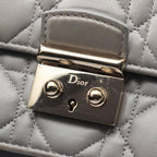 Dior Shoulder Bag Miss Dior Cannage Gray Leather Chain — view 7