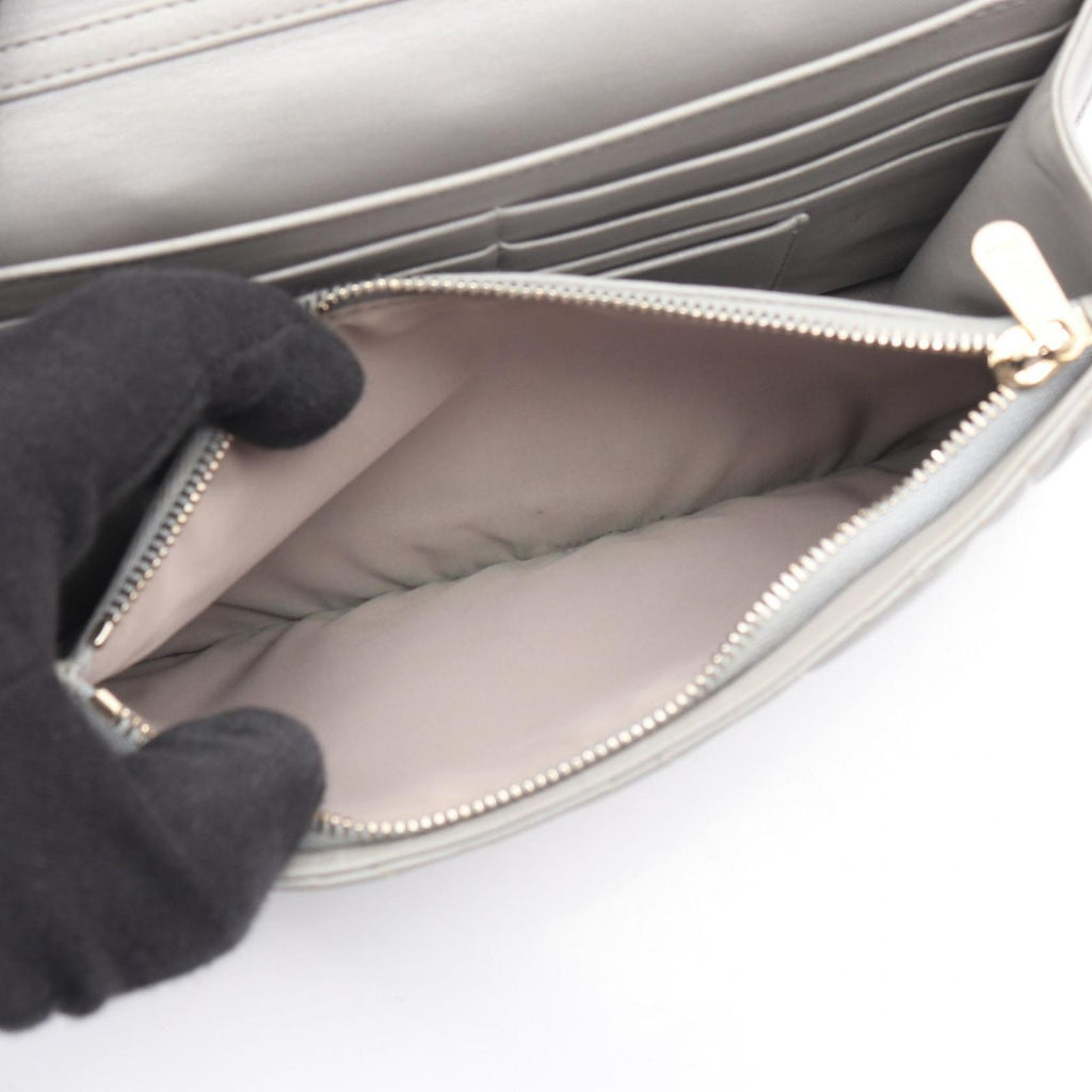 Dior Shoulder Bag Miss Dior Cannage Gray Leather Chain — view 4