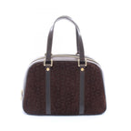 Celine Handbag Macadam Brown Suede Leather