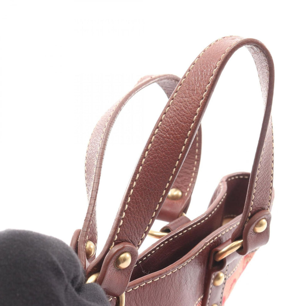 Celine Handbag Macadam Red Canvas Leather — view 8