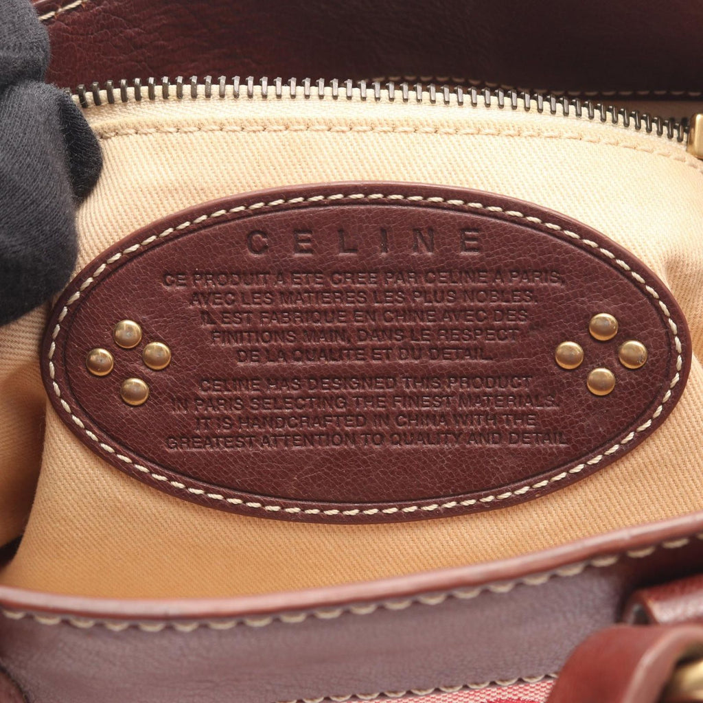 Celine Handbag Macadam Red Canvas Leather — view 4