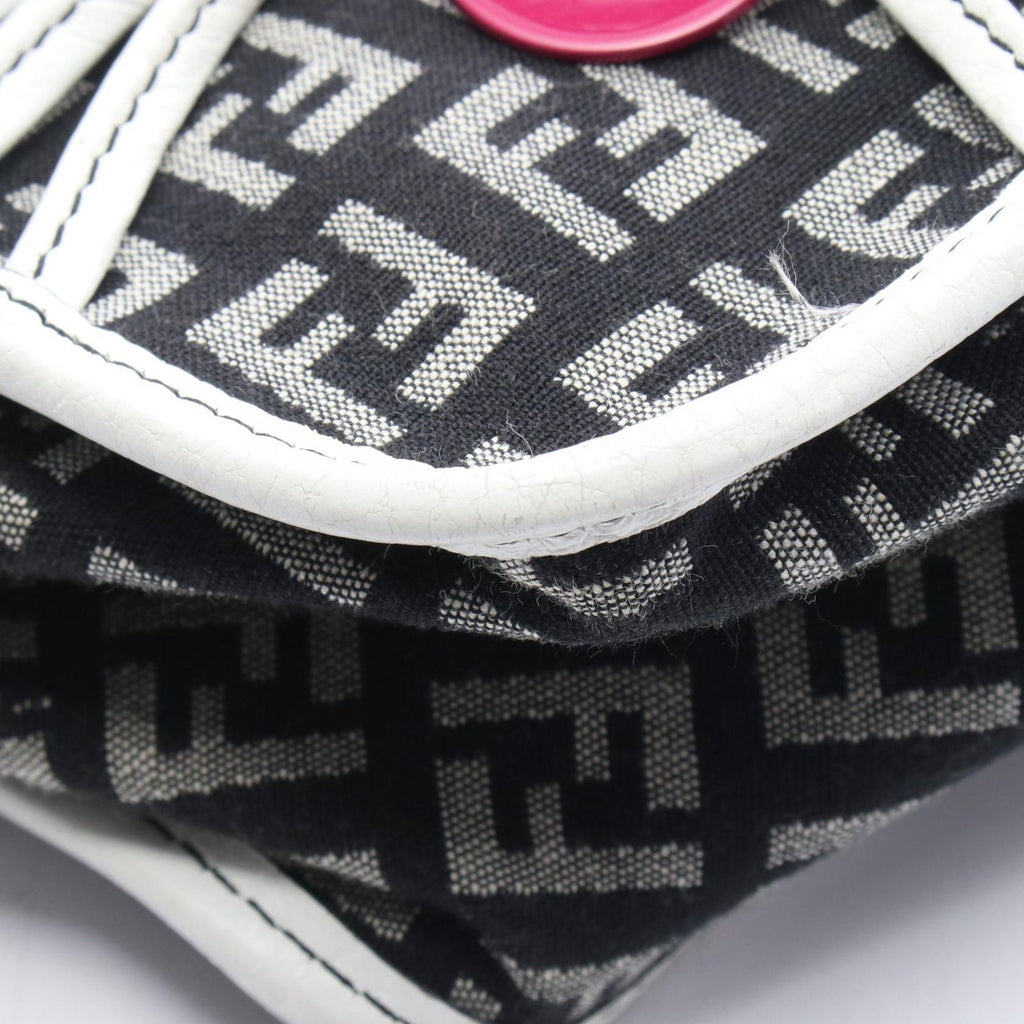 Fendi Shoulder Bag Zucchino Black Canvas Leather Zucchini — view 5