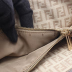 Fendi Tote Zucchino Beige Canvas Leather — view 8