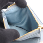 Dior Bifold Wallet Caro Dahila Cannage Sky Blue Leather — view 4