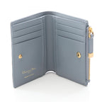 Dior Bifold Wallet Caro Dahila Cannage Sky Blue Leather — view 3
