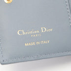 Dior Bifold Wallet Caro Dahila Cannage Sky Blue Leather — view 5