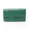 Bottega Veneta Bifold Wallet Cassette Maxi Intrecciato Green Leather
