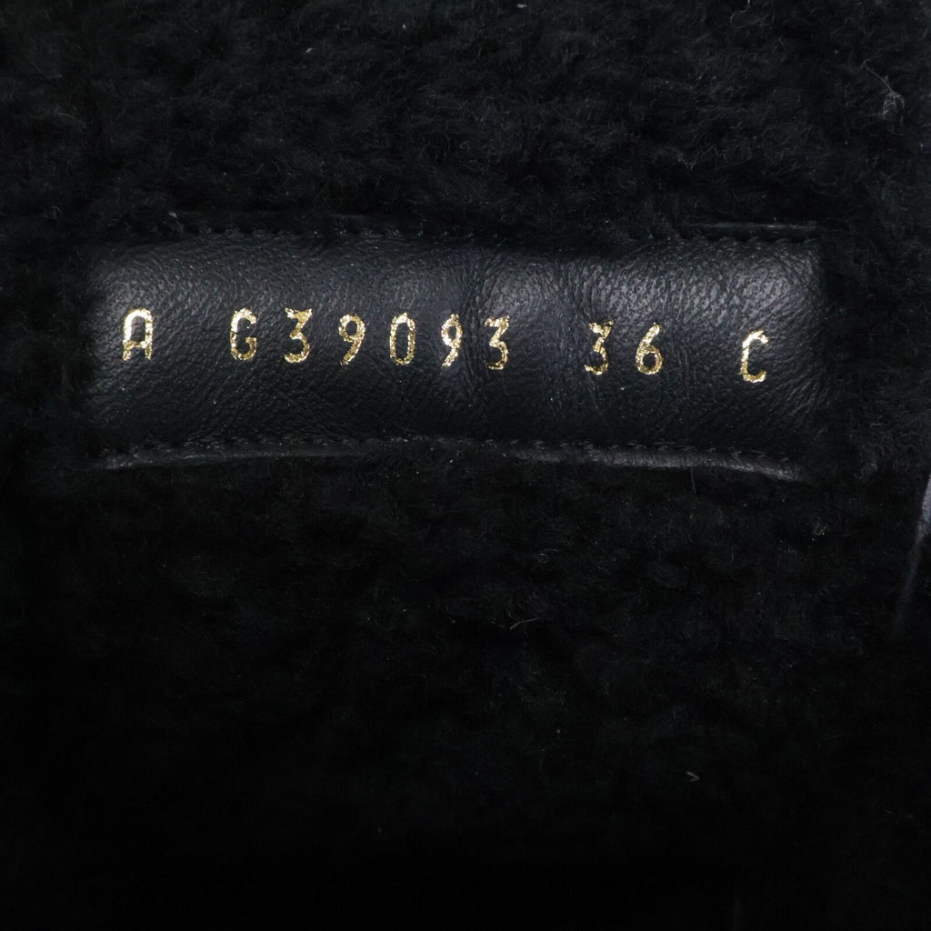 Chanel CC Logo Print Canvas Back Boa Short Boots 36c — view 7