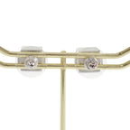 Chanel CC Cube Square Earrings Both Ears Stud Metal Crystal Clear Strass Silver — view 4