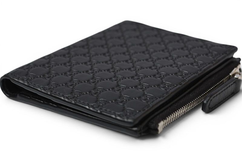Gucci Mini Wallet Folded Micro Guccissima Black — view 4