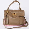 Saint Laurent Muse Two Shoulder Bag Beige Pink Leather Gold