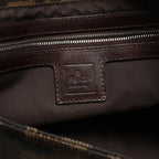 Fendi Shoulder Bag Zucca Black Brown Canvas Leather — view 4
