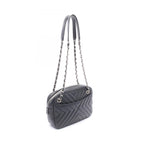 Chanel Shoulder Bag Blanc Stitch Tassel Black Lambskin Quilted Fringe Chain — view 2